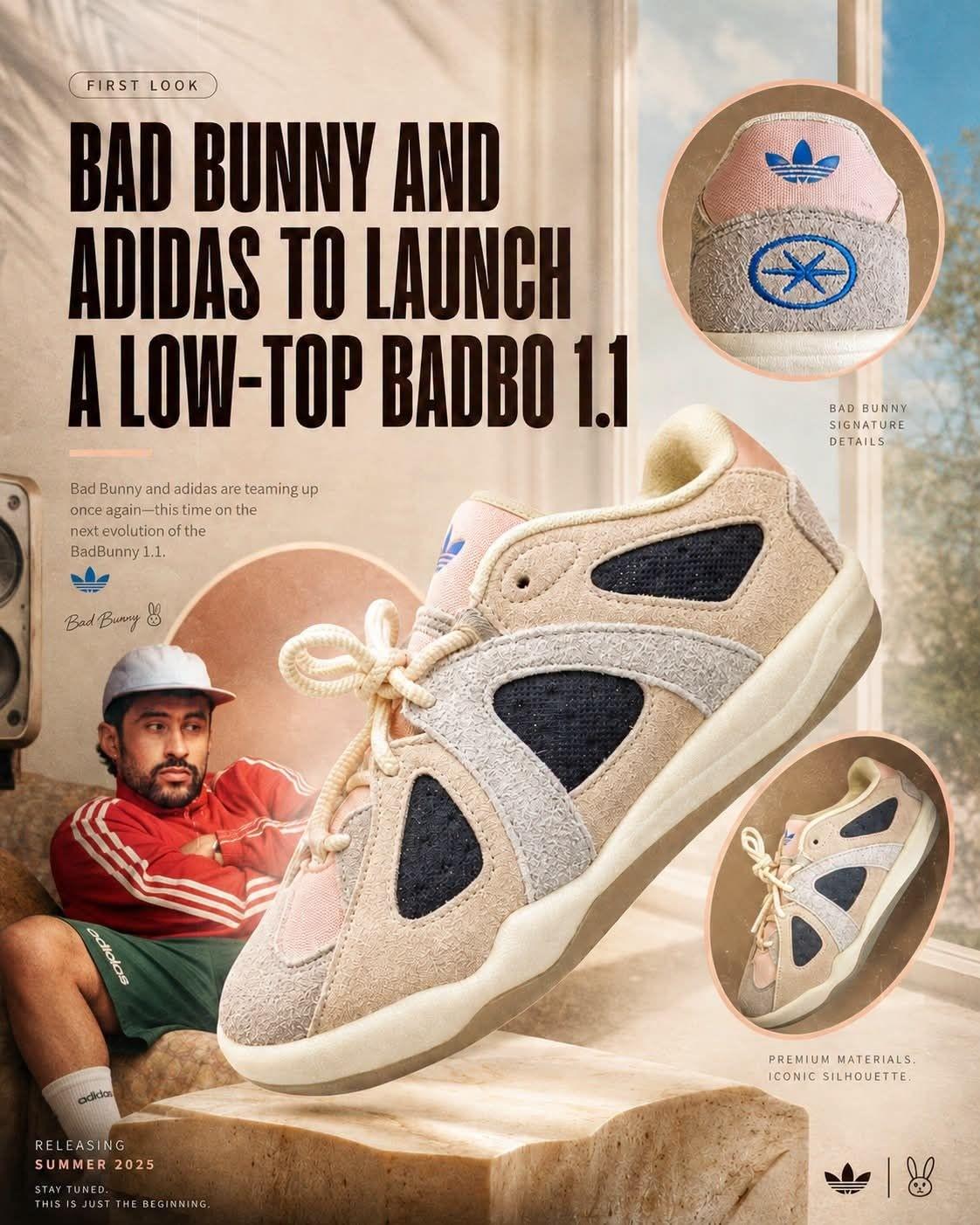 Bad Bunny × adidas BadBunny 1.1低帮款重磅来袭|复古质感拉满